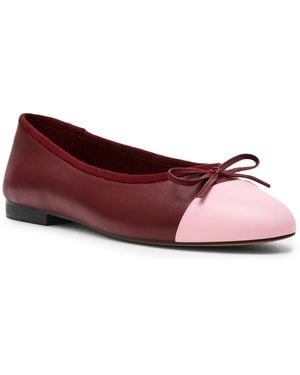 Steve Madden Kit Cap-toe Leather Ballet Flats - Red