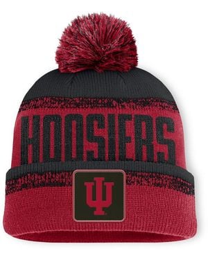 Fanatics Crimson/black Indiana Hoosiers Thrive Cuffed Pom - Red