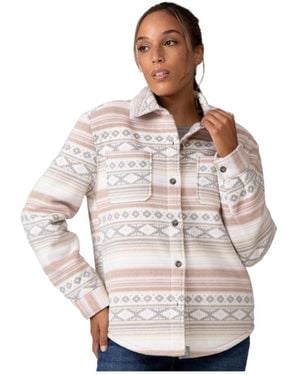 Free Country Chill Out Fleece Shirt Jacket - White