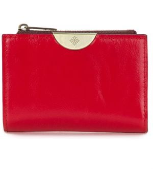 Patricia Nash Busalla Leather Bifold Zipper Wallet - Red