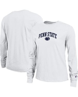 Champion Penn State Nittany Lions Arch Over Logo Long Sleeve T-shirt - White