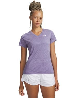 Under Armour Twist Tech V-neck Short-sleeve Top - Purple