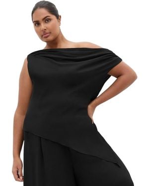 City Chic Plus Size Skyla Off Shoulder Top - Black