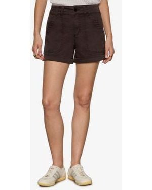 Sanctuary Wander On Cuffed Hem Shorts - Black
