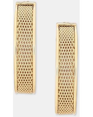 DKNY Tone 35mm Mesh Chain Hoop Earrings - Metallic