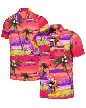 Reason And Popeye Sunset Button-up Shirt - Pink