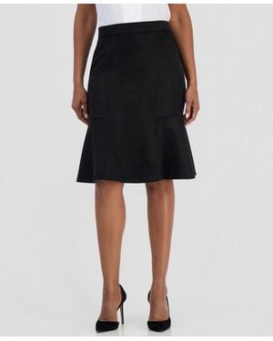 Kasper High-waisted Knee-length Pull-on Skirt - Black