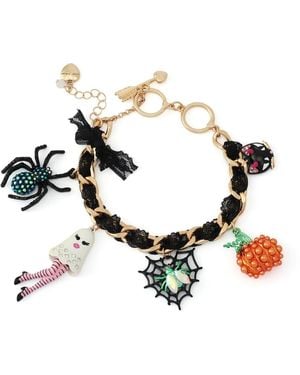 Betsey Johnson Faux-stone Halloween Ghost Spider Charm Statement Bracelet - Metallic