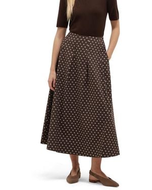Hobbs Antonella A-line Midi Skirt - Brown