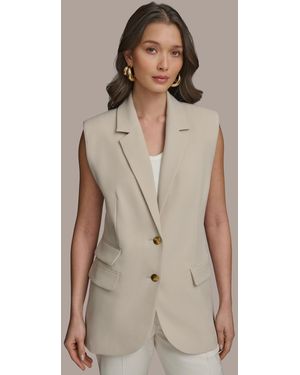 Donna Karan Two-button Vest - Natural