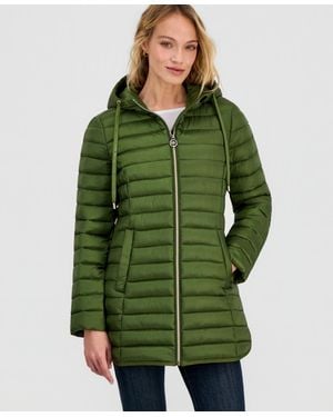 Michael Kors Michael Packable Hooded Puffer Coat - Green