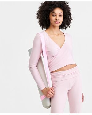 ID Ideology Surplice Reversible Long-sleeve Top - Pink