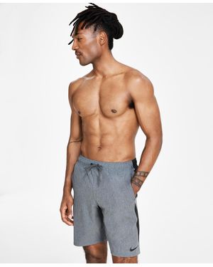 Nike Contend Water-repellent Colorblocked 9" Swim Trunks - Gray