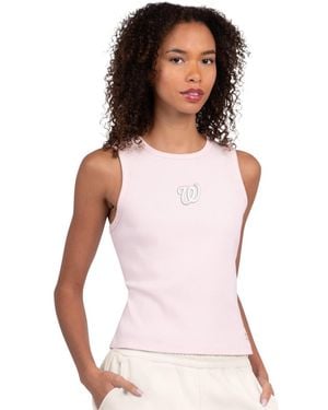 Starter Washington Nationals Pastels Ribbed Tank Top - White