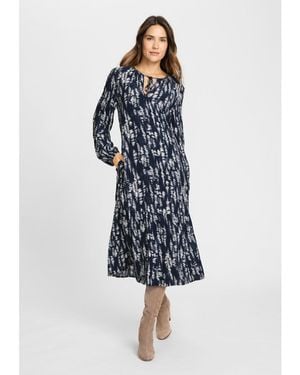 Olsen Printed Tunic Dress - Blue