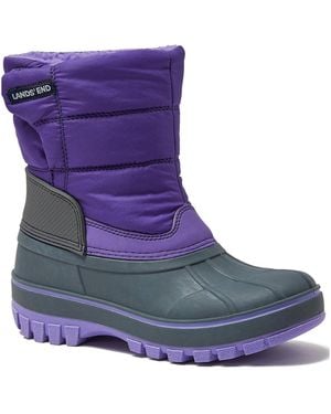 Lands' End Kids Big & Tall Frost Insulated Waterproof Snow Boots - Purple