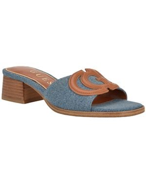 Guess Cerrina Slip-on Block Heel Sandals - Brown