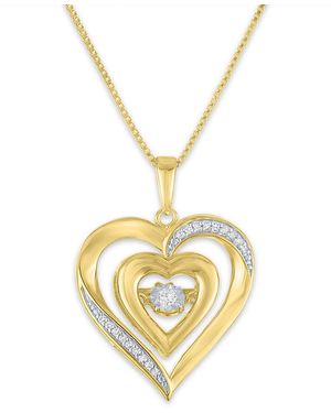 Promised Love Macy's Heart Diamond Pendant Necklace (1/10 Ct. T.w. - Metallic