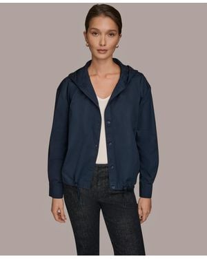 Donna Karan Weekend Long-sleeve Hooded Jacket - Blue