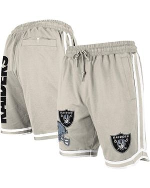 KTZ Las Vegas Raiders Stone Multi Patch Shorts - Gray