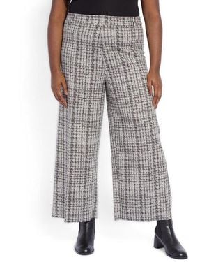 Lyssé Plus Size Erin High-waist Wide-leg Cropped Pants - Gray