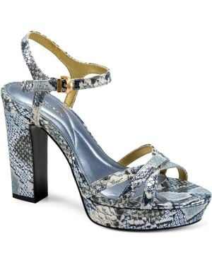 Donna Karan Spencer Platform Dress Sandals - Blue