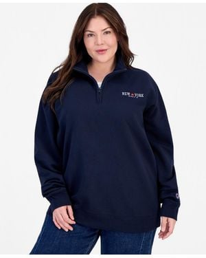 Macy's Champion Powerblend Quarter-zip Sweatshirt - Blue
