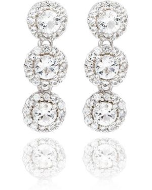 SUZY LEVIAN NEW YORK Suzy Levian Sterling Silver Circle Dangle Earrings - White