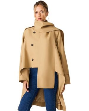 Steve Madden Caspian Cotton-blend Storm-flap Trench Coat - Blue