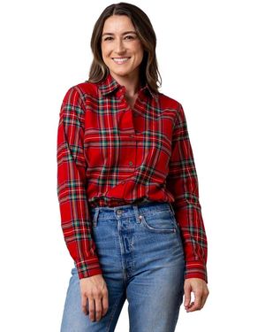 Hope & Henry Poplin Classic Fit Shirt - Red