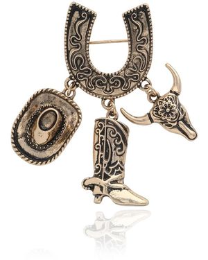 Jessica Simpson Tone Rodeo Brooch - Metallic