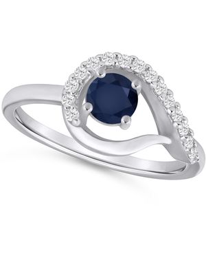 Macy's Gemstone And Diamond Ring (1/6 Ct. T.w. - Blue