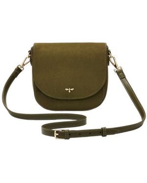 Fable England Beth Faux Suede Saddle Bag - Green