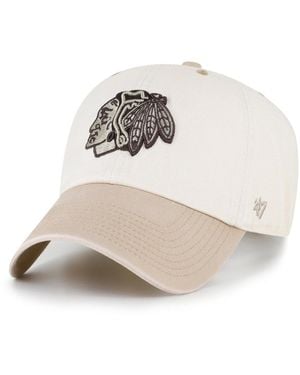 '47 Natural/tan Chicago Blackhawks Neutral Terrain Clean Up Adjustable Hat - White