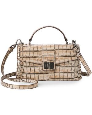 Brahmin Genie Shale Leather Small Crossbody Handbag - Metallic