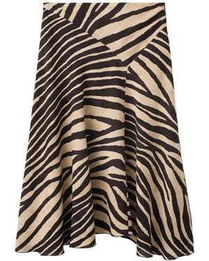 Mango Asymmetric Midi Skirt - Black