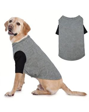 Aronkl 2 Pack Breathable Cotton Spandex Dog T-shirts - Gray