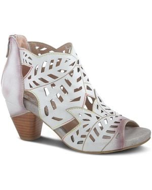 L'ARTISTE L Artiste S Icon Laser-cut Leather Bootie - White