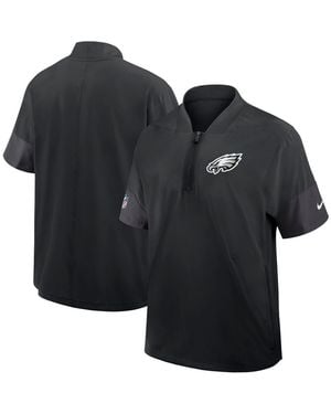 Nike Philadelphia Eagles Sideline Short Sleeve Quarter-zip Performance Coach Jacket - Black