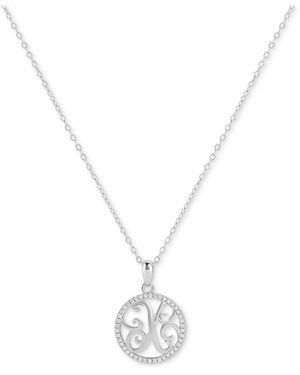 Giani Bernini Cubic Zirconia Pave Monogram X Pendant 18" Necklace - White