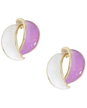 SOH Silver Wrap Stud Earrings - Pink