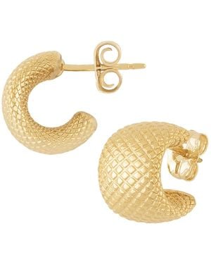 Macy's Sculptured Faceted Bold Band Hoop Earrings - Metallic