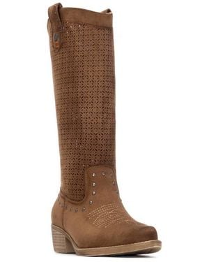 Xti Refresh Collection Block Heel Suede Boots - Brown