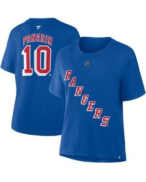 Fanatics Artemi Panarin New York Rangers Authentic Stack Name Number T-shirt - Blue