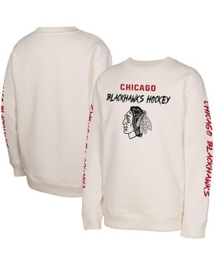 Outerstuff Big Boys And Girls Chicago Blackhawks Star Power Pullover Sweatshirt - White
