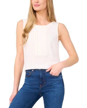 Cece Scalloped-bib Sleeveless Top - Blue