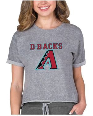 Concepts Sport Arizona Diamondbacks Tri-blend Mainstream Terry Short Sleeve Sweatshirt Top - Gray