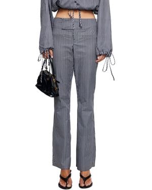 Lioness Totti Wide-leg Stripe Pants - Blue