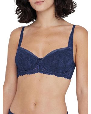 Skarlett Blue Minx Lace Unlined Balconette Bra - Blue