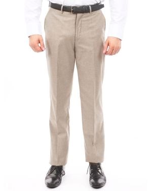 Tazzio Slim-fit Flat Front Stretch Dress Pants - Natural